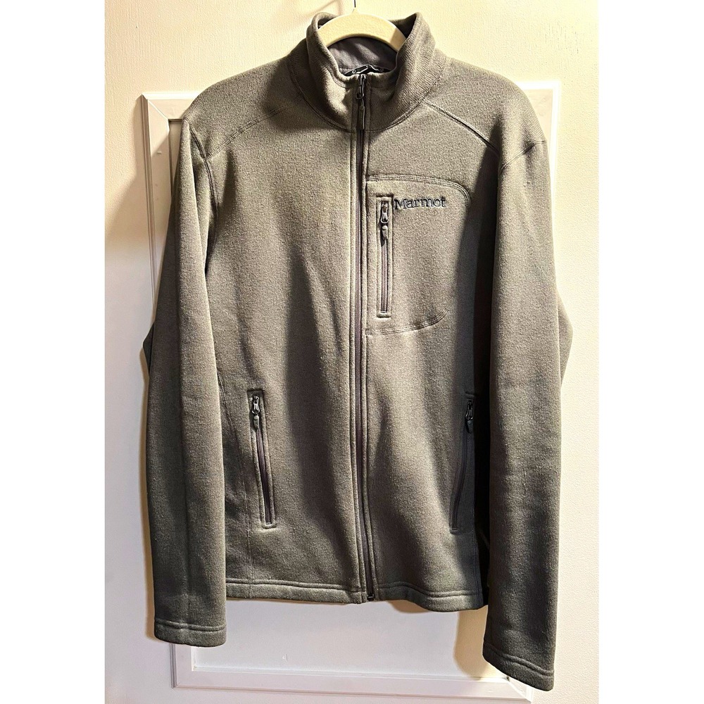Marmot Men's M Gray Full Zip Stand-Up Collar Jacket Hiking Casual 40x26